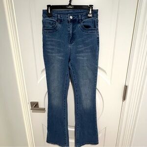 Fitted high rise flare pants